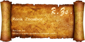 Renk Zsombor névjegykártya
